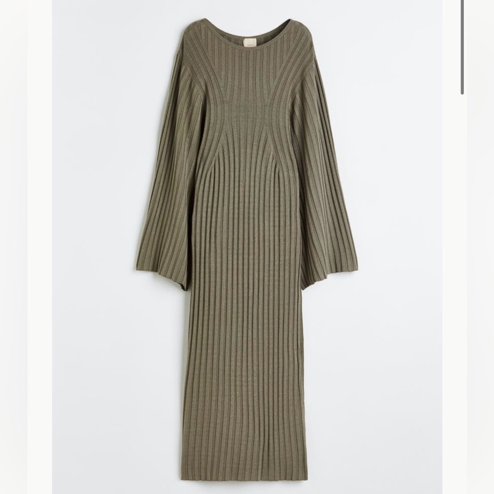 ISO! ISO!! hm silk-blend rib-knit dress